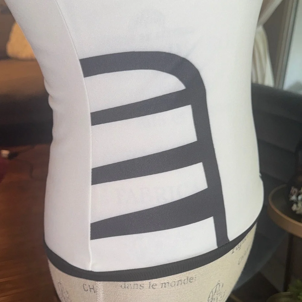 SHEIN Monochrome Black & White Long Sleeve Shirt Casual Athleisure Top Small - Picture 5 of 7